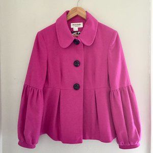 Helene Berman London Hot Pink Wool Coat Large